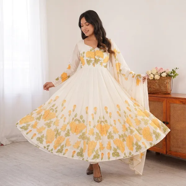 Women'S_Heavy_Organza_Silk_Floral_Print_Anarkali_Gown_Set_With_Dupatta