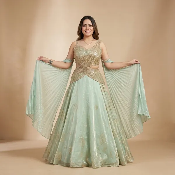 Amrapali_Trend_Party_Wear_Mint_Green_Lehenga_With_Glam_Look