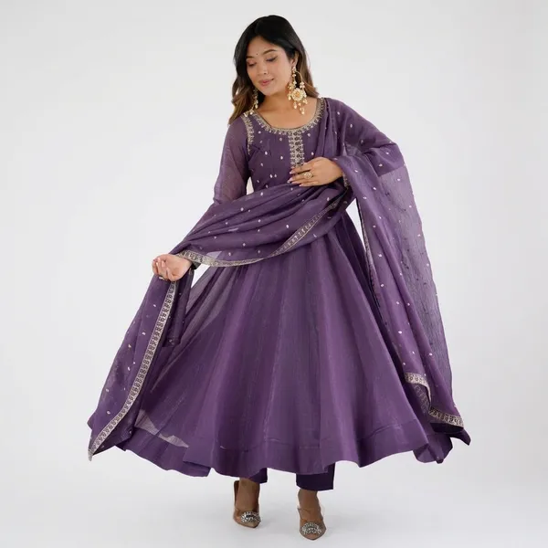 Designer_Pure_Crunchy_Silk_Anarkali_Gown_Set_With_Dupatta_Wedding_Wear