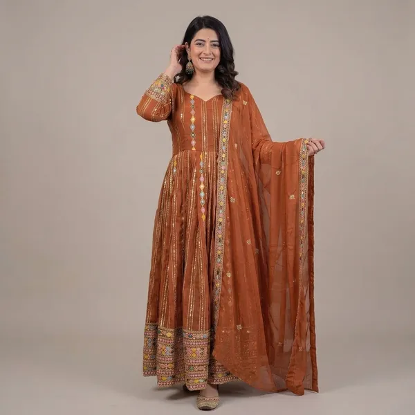 Designer_Faux_Blooming_Georgette_Embroidered_Anarkali_Suit_With_Pant_Dupatta