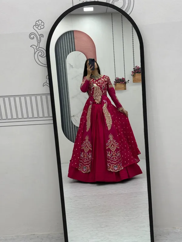 Premium_Embroidered_Vichitra_Lehenga_Set_For_Women_Wedding_Party_Traditional_Wear
