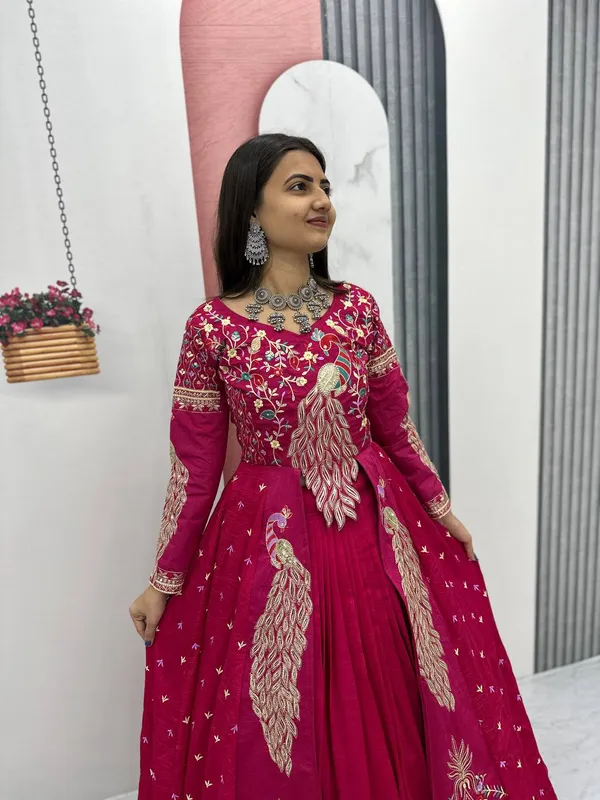 Premium_Embroidered_Vichitra_Lehenga_Set_For_Women_Wedding_Party_Traditional_Wear