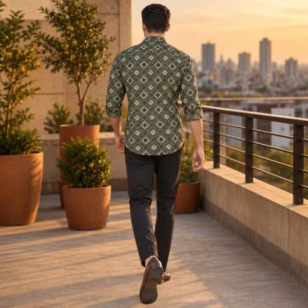 Men’s_Premium_Olive_Green_Geometric_Diamond_Print_Full_Sleeve_Classic