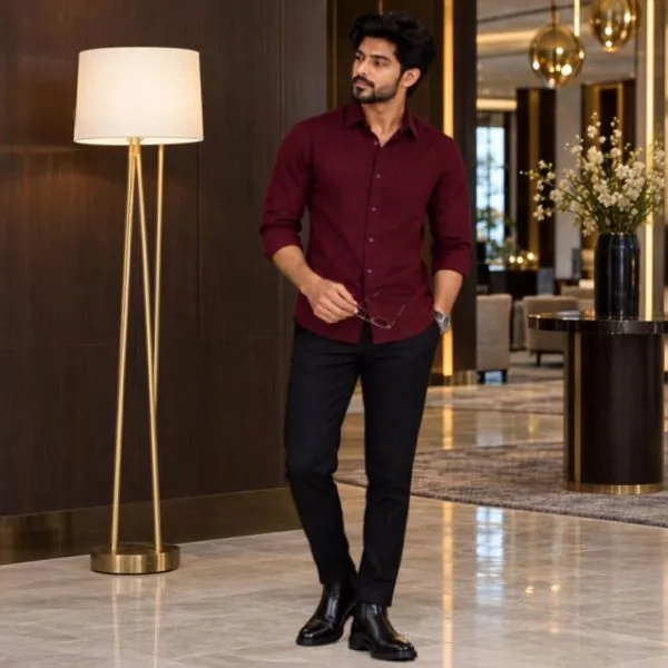 Men’s_Premium_Wine_Solid_Full_Sleeve_Classic_Casual_Shirt