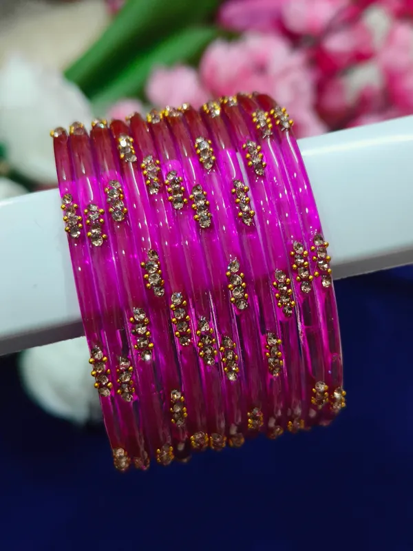 Pink_Heritage_Glass_Bangles_(1_Dozen_)