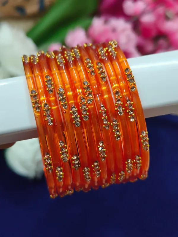 Orange_Heritage_Glass_Bangle(_1_Dozen)
