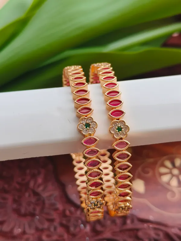 Gold_Tone_Pink_Stone_Floral_Bangles_For_Women_(_Pack_Of_2_)