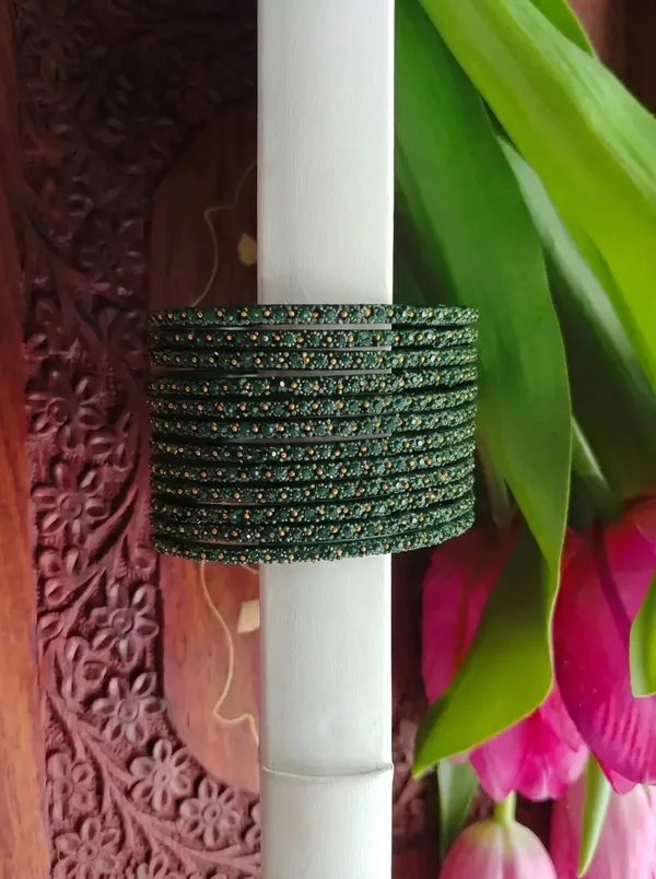 Green_radiance_Studded__Glass_Bangles_(_1_Dozen)