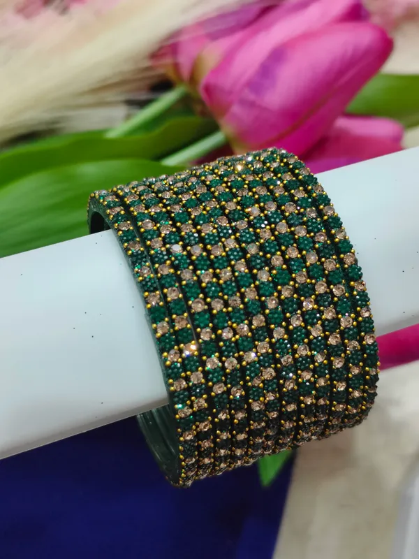Green_flower_Wide_Bangle_Set_For_Women_(1_Dozen)