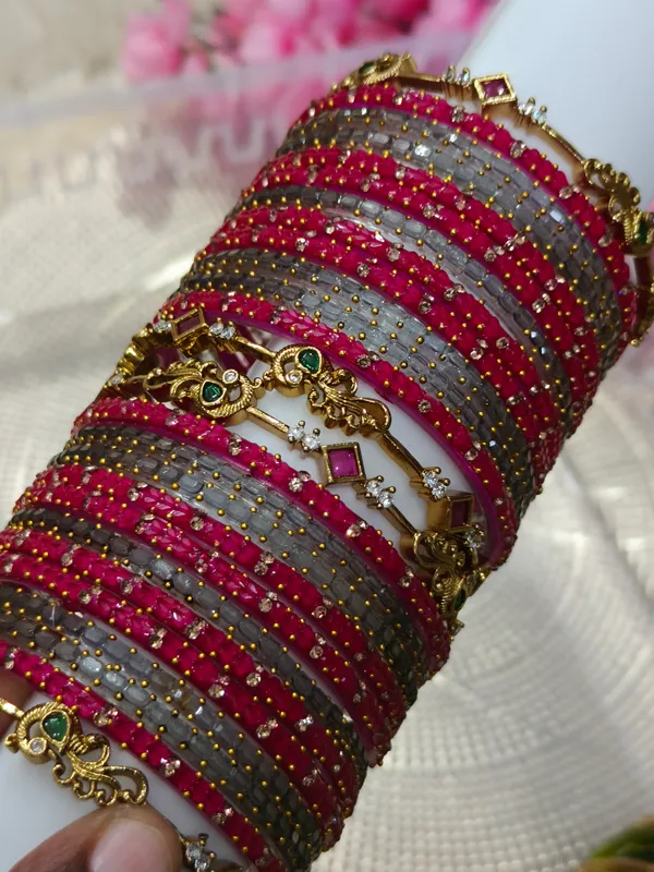 Pink_Grey_Stone_Studded_Bangle_Set_For_Women