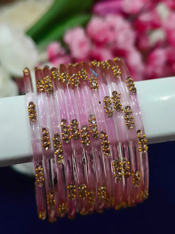 Baby_Pink_Embellished_Glass_Bangle_(1_Dozen)