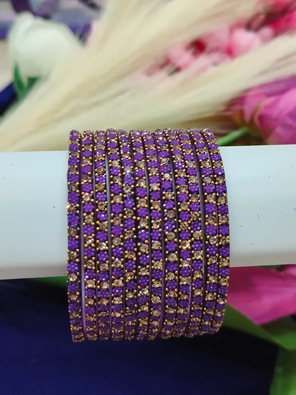 Purple_Beaded_Bangle_Set_For_Women