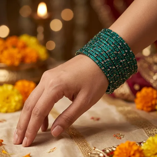 Green_Embellished_Bangle_Set_For_Women