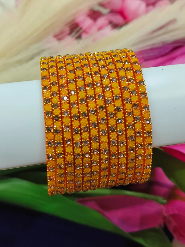 Orange_Stone_Studded_glass_Bangles_(1_Dozen)