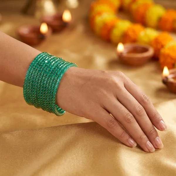 Sea_Green_Chrystal_Bangle_For_Women_(1_dozen_)
