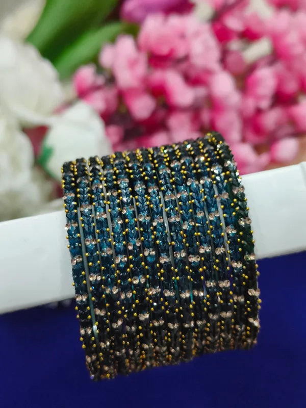 Teal_Heart_Beaded_Glass_Bangles(1_Dozen)