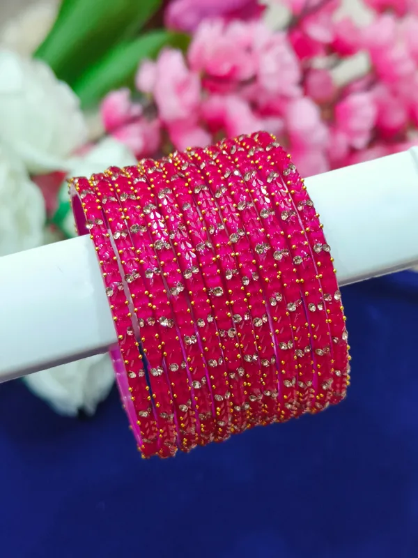 Pink_Heart_Embellished_Bangles_(1Dozen)