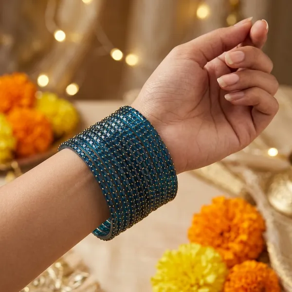 Midnight_Blue_Chrystal_Bangles_For_Women_(1_Dozen)