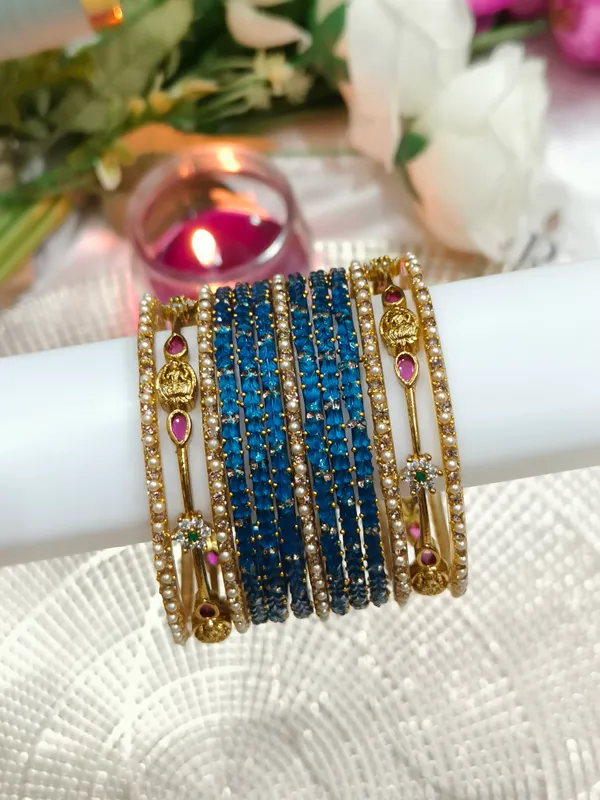Blue_Pearl_Embellished_Bangle_Set_for_Women