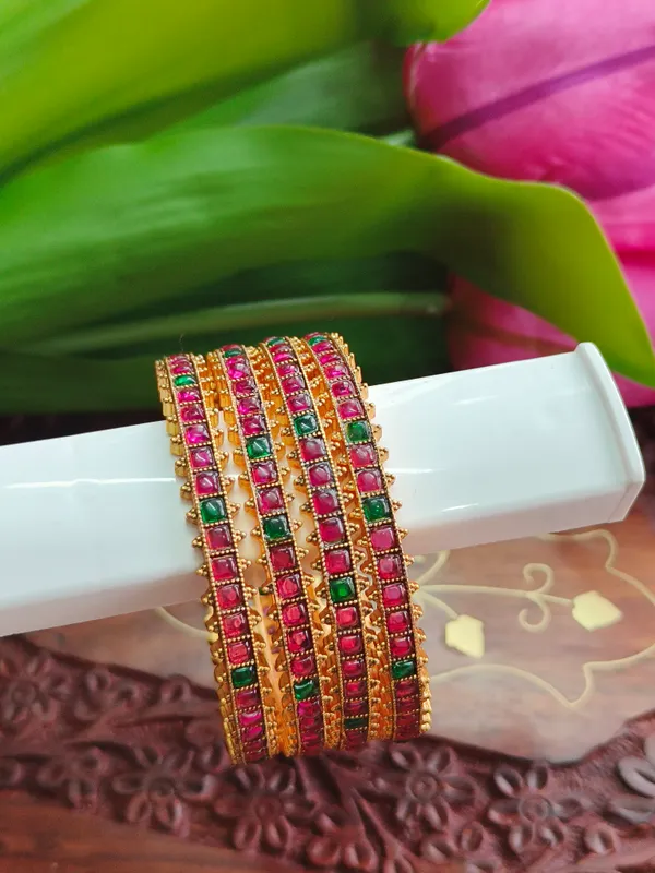 Gold_Tone_Pink_Green_Stone_Bangle_Set_For_Women_(_Pack_Of_4_)