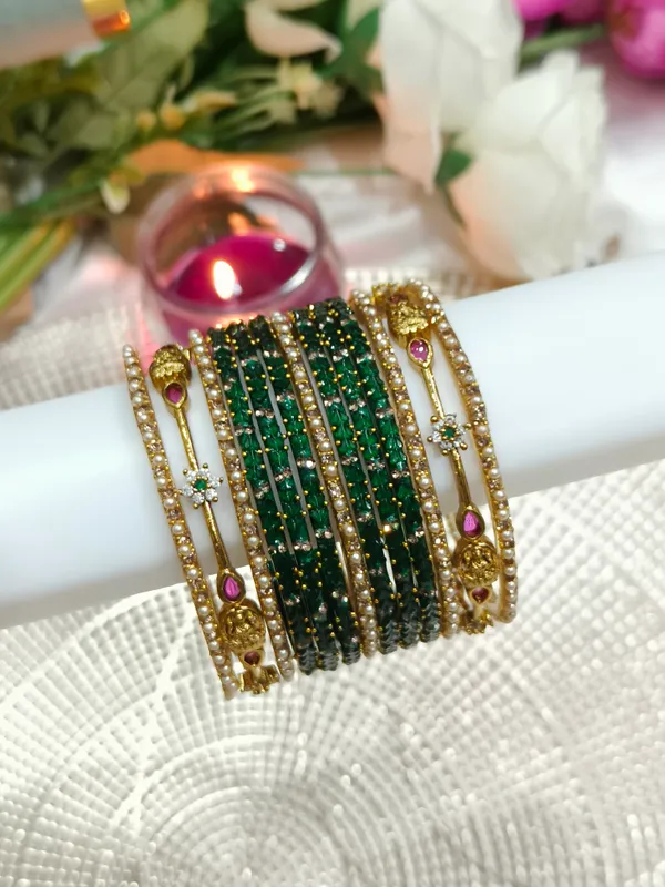 Green_Pearl_Embellished_Bangle_Set_for_Women