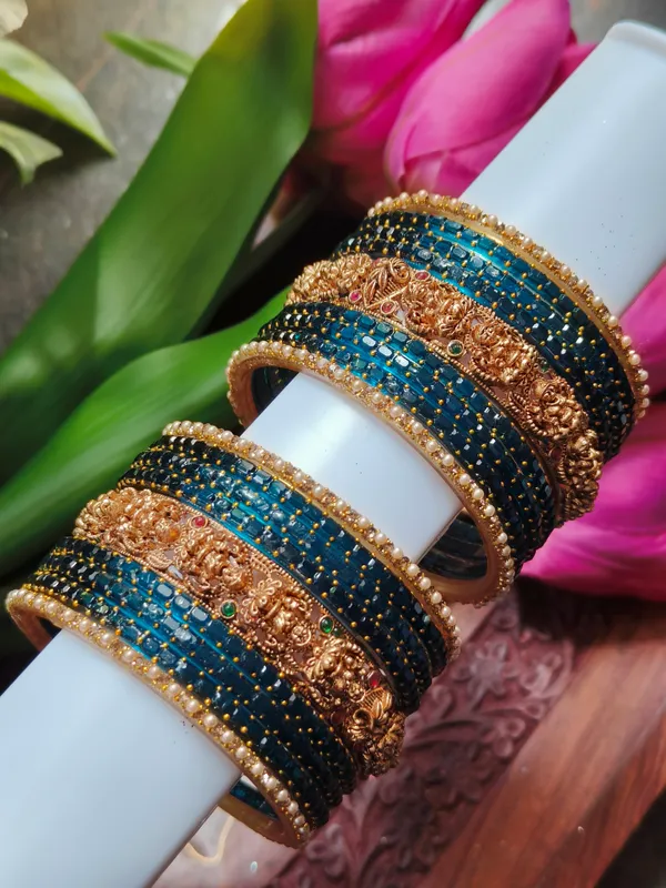 Blue_Gold-Tone_Traditional_Bangles_For_Women