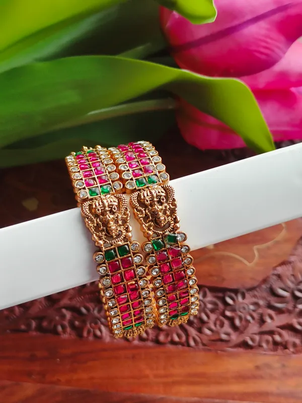 Ruby_Pink_&_Emerald_Green_Stone_Kada_Set_(Pack_Of_2)