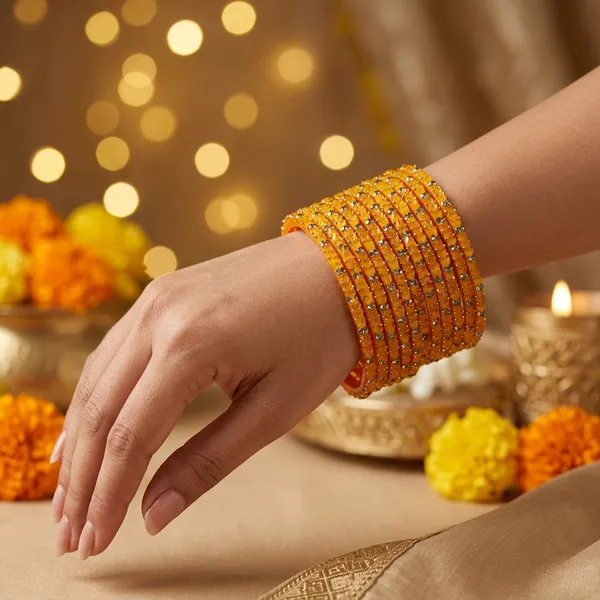 Orange_Heart_Beaded_Glass_Bangles_(1_Dozen)