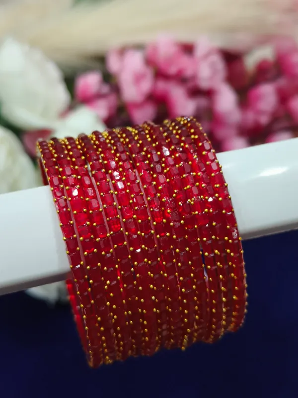 Red_Chrystal_Glass_Bangles_For_Women_(_1_Dozen_)