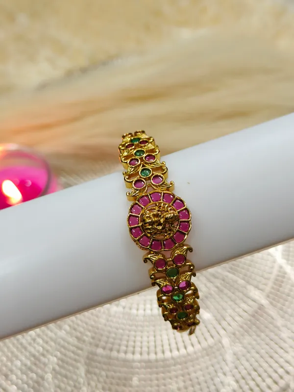 Gold_Tone_Multicolour_Stone_Bracelet_For_Women