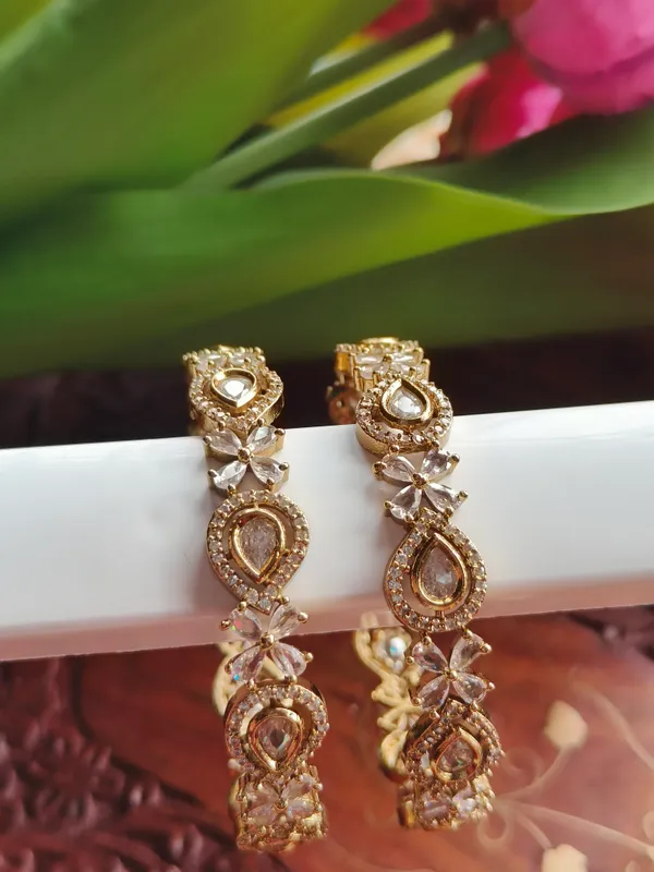 White_Stone_Embellished_Teardrop_Bangles_(Pack_Of_2)
