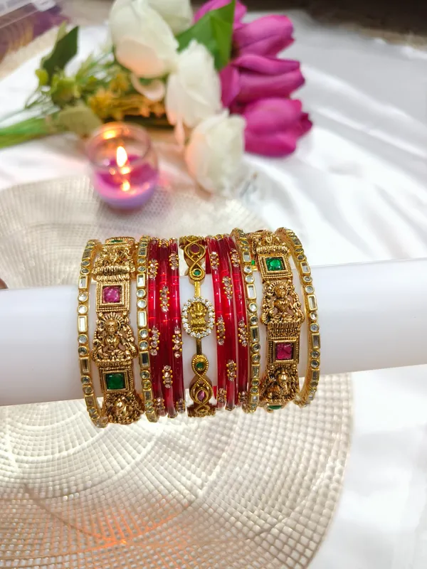 Lakshmi_Gold_Tone_Embellished_Bangle_combo_for_Women