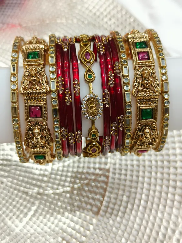 Lakshmi_Gold_Tone_Embellished_Bangle_combo_for_Women