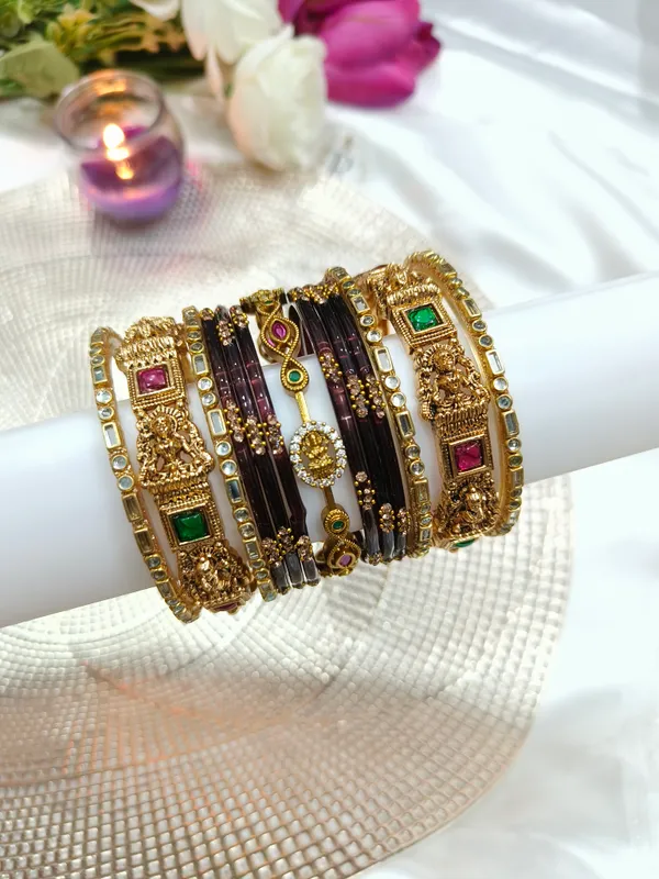 Lakshmi_Gold_Tone_Embellished_Bangle_combo_for_Women