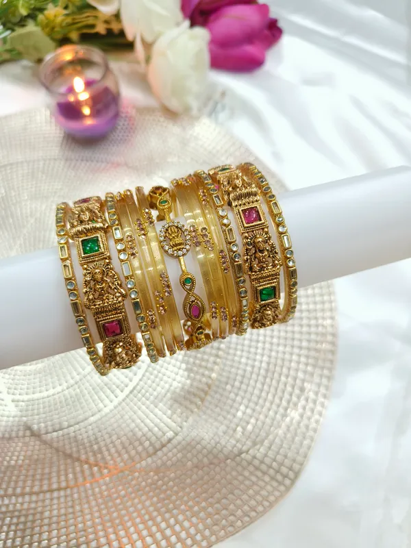 Lakshmi_Gold_Tone_Embellished_Bangle_combo_for_Women