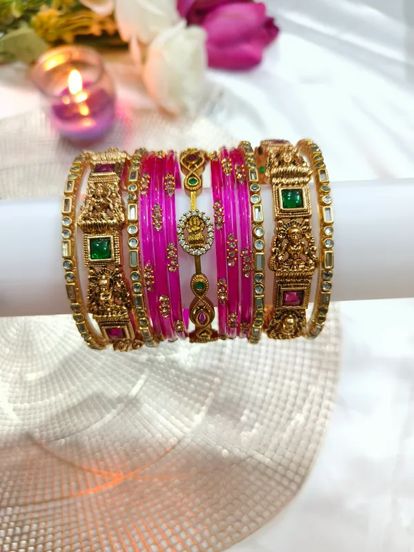 Lakshmi_Gold_Tone_Embellished_Bangle_combo_for_Women