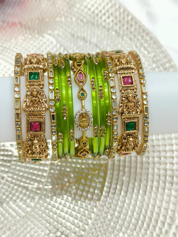 Lakshmi_Gold_Tone_Embellished_Bangle_combo_for_Women