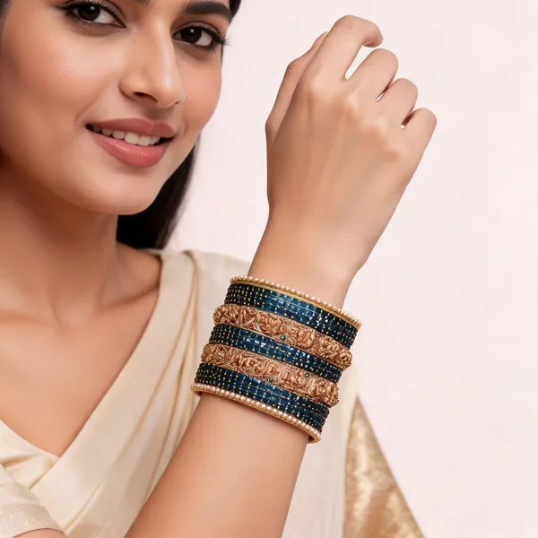 Blue_Gold-Tone_Traditional_Bangles_For_Women