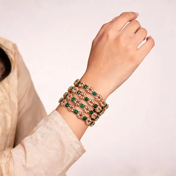 Green_floral_Stone_Bangles_for_Women_(Pack_Of_4)