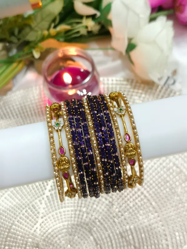 Purple_Pearl_Embellished_Bangle_Set_for_Women