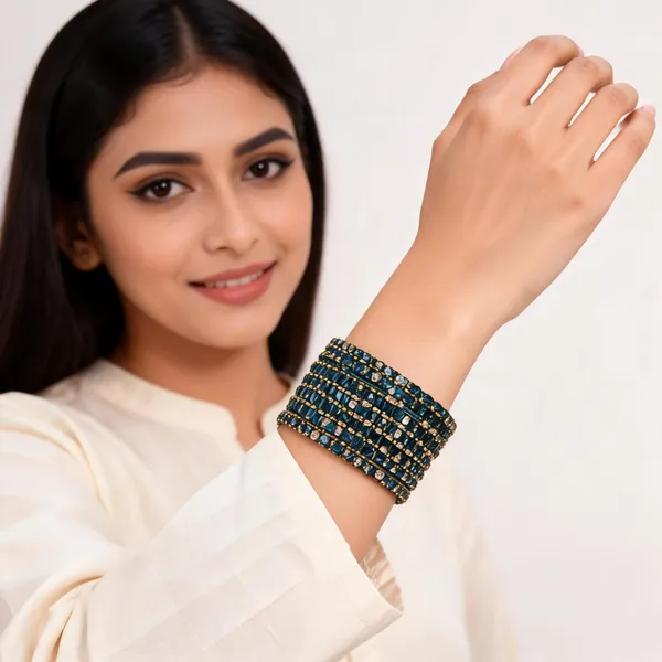 Teal_Lotus_Traditional_Bangles_For_Women_(_1_Dozen)