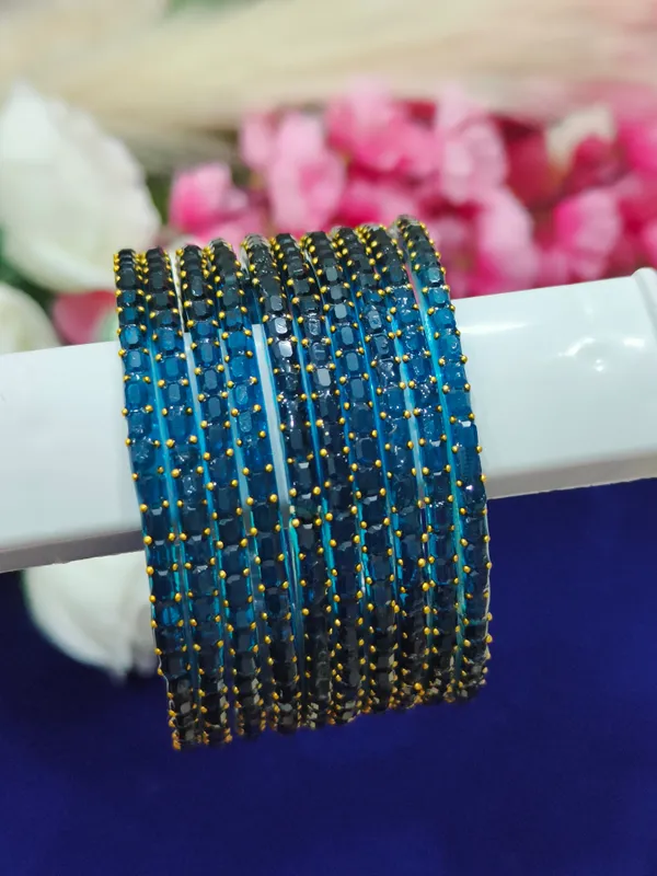 Midnight_Blue_Chrystal_Bangles_For_Women_(1_Dozen)
