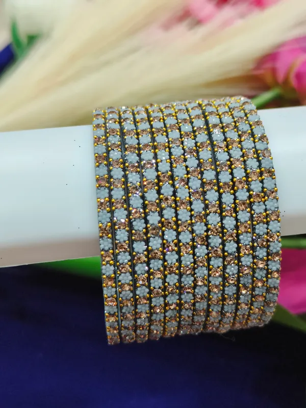 Grey_flower_glass_Bangle_Set_for_Women_(1_dozen)
