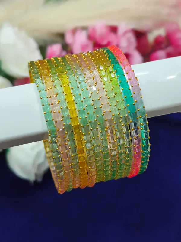 Multicolour_Chrystal_Glass_Bangle(1_Dozen_)