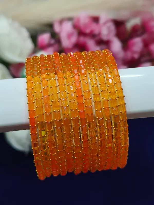 Orange_Chrystal_Beaded_Glass_Bangle_(_1_Dozen)