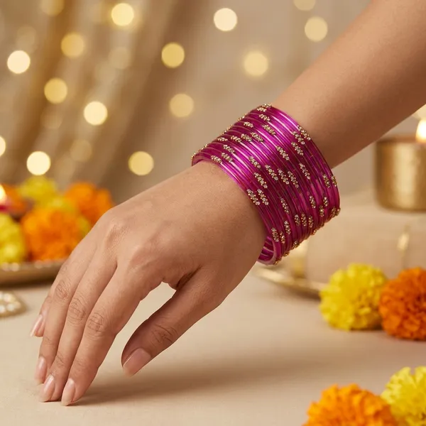 Pink_Heritage_Glass_Bangles_(1_Dozen_)