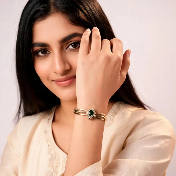 Green_Tone_Floral_Anti_Tarnish_Bracelet