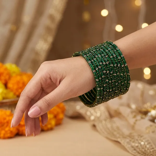 Green_Heart_Bangle_Set_For_Women_(1_Dozen)