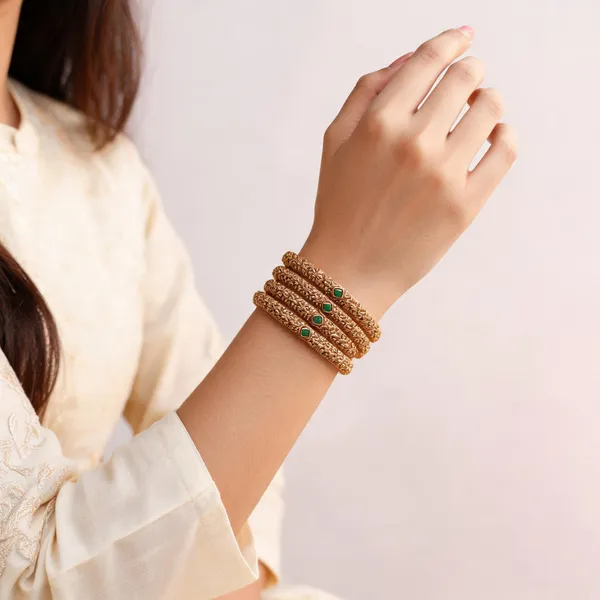 Antique_Green_&_Ruby_Stone_Bangle_For_Women_(_Pack_Of_4_)