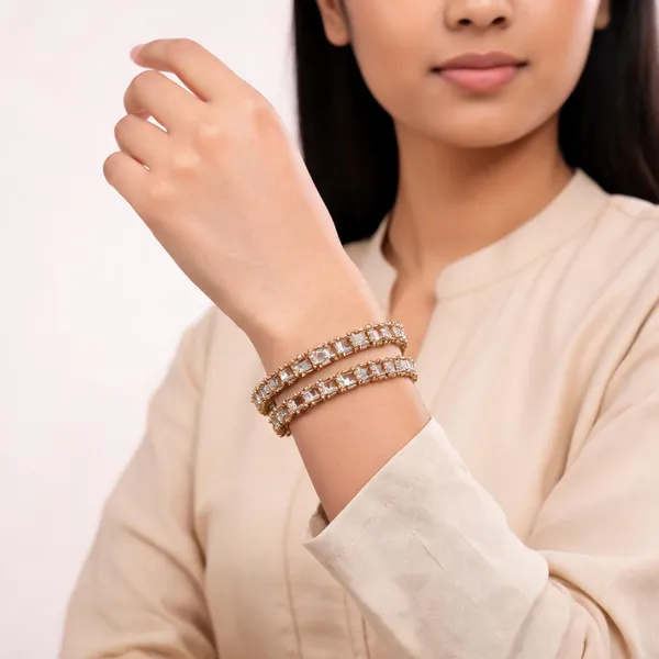 White_Tone_Embellished_Bangles_For_Women_(_Pack_Of_2_)